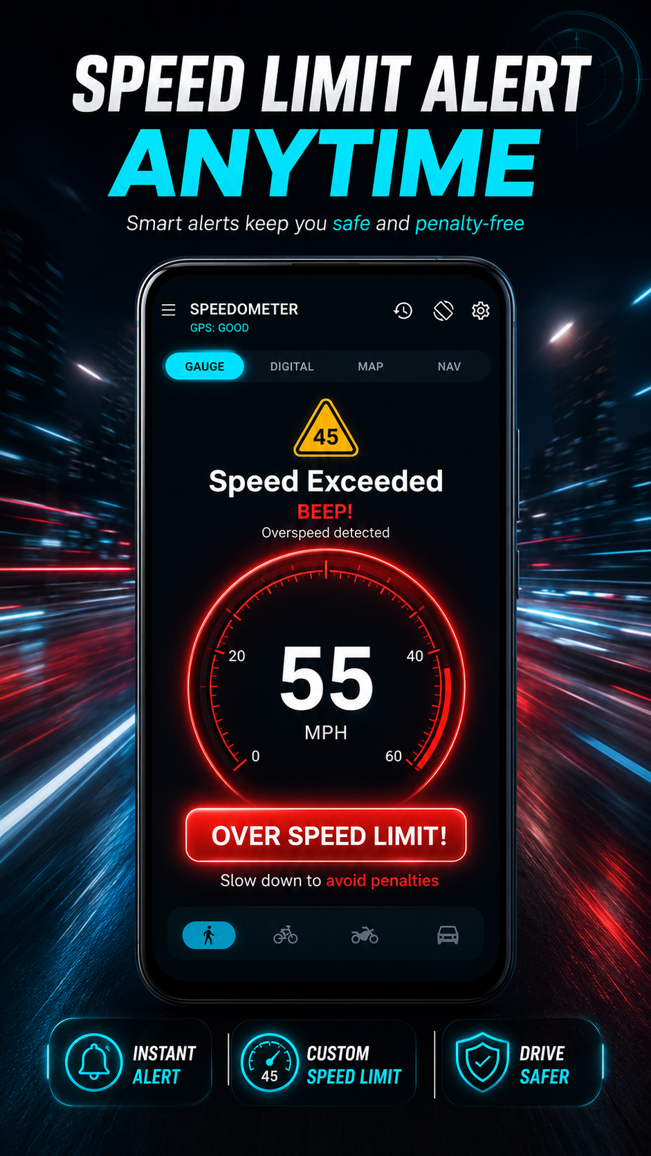 Digital & Analog Speedometer Screenshot 5