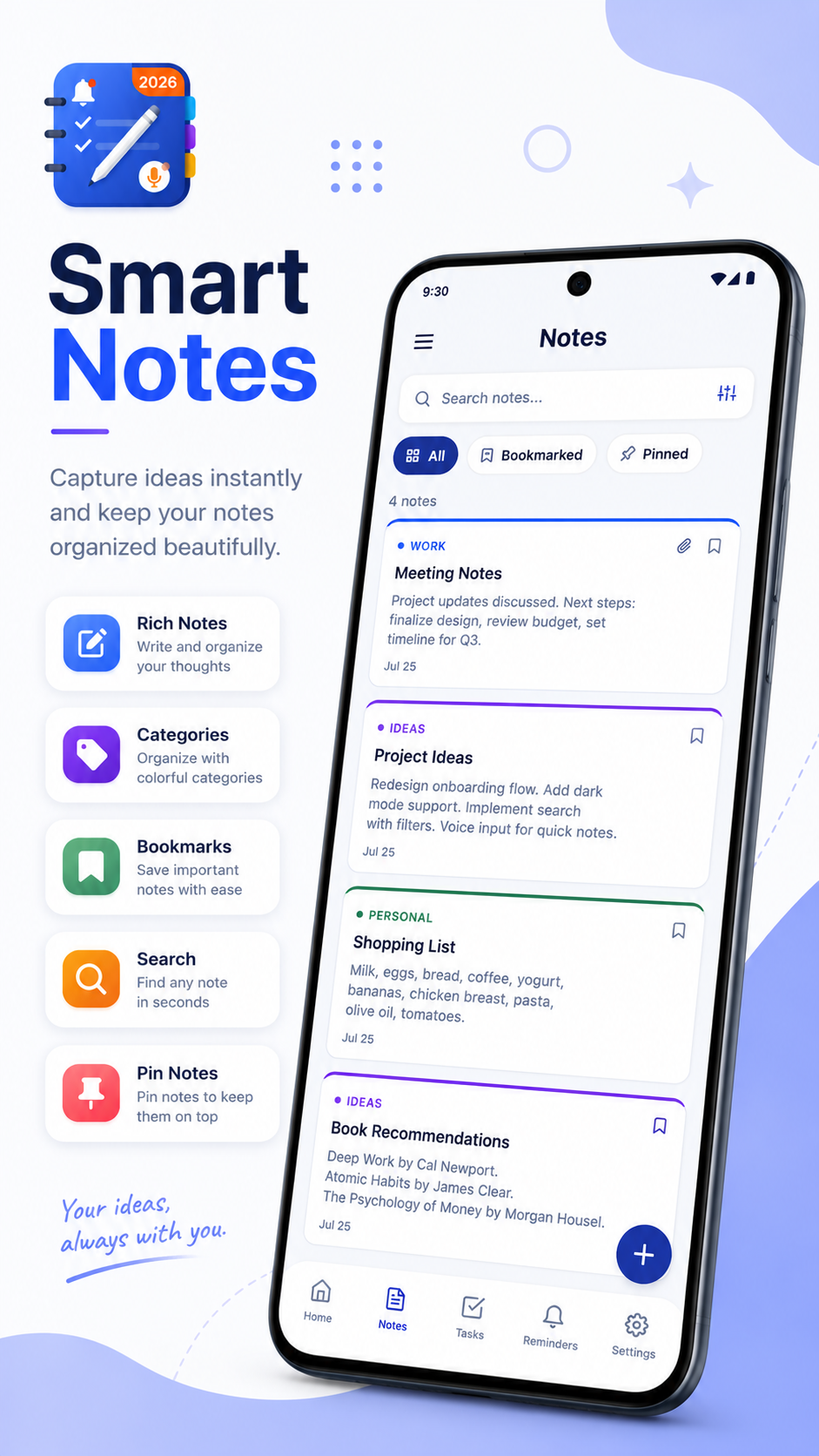 Notia: Notes, Tasks & Reminders Screenshot 2