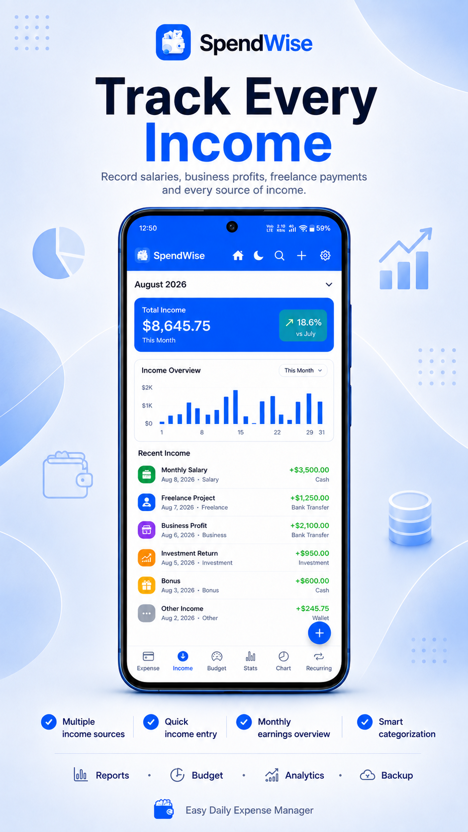 SpendWise: Expense & Budget Screenshot 2
